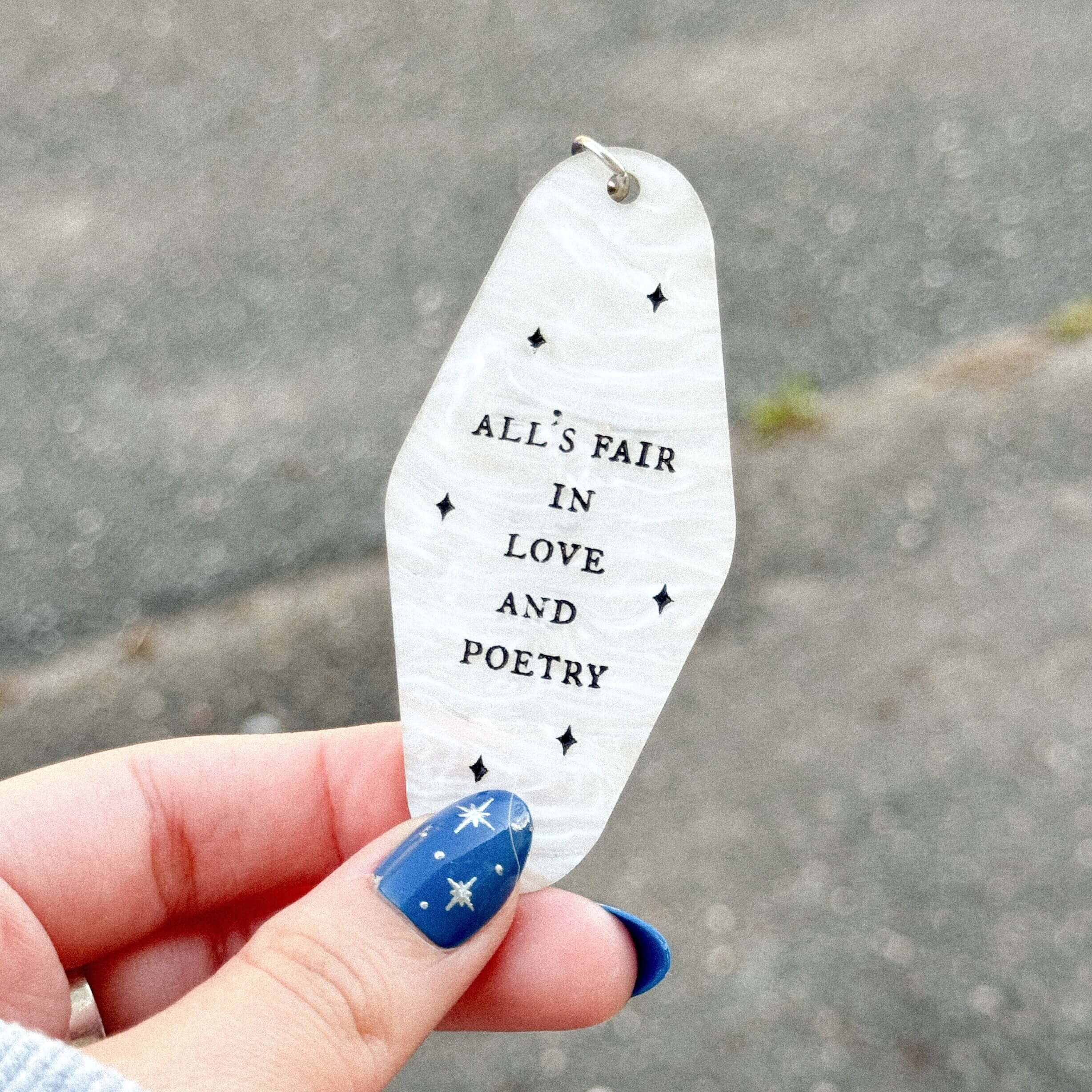 Love and Poetry Motel Keychain
