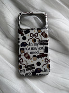 A phone case featuring a collage of various Twilight-inspired designs, with the text "In my hoa hoa hoa mood?"