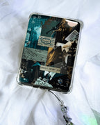A kindle insert with a harry potter ravenclaw inspired collage.