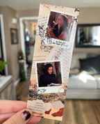 Collage style bookmark of Rory Gilmore from the show Gilmore Girls reading and studying.