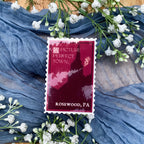 Postage stamp inspired sticker for Rosewood, PA from Pretty Little Liars.
